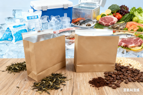 Bolsa de papel Kraft de papel de aluminio Bolsa de correo Impermeable y mantiene la temperatura constantemente