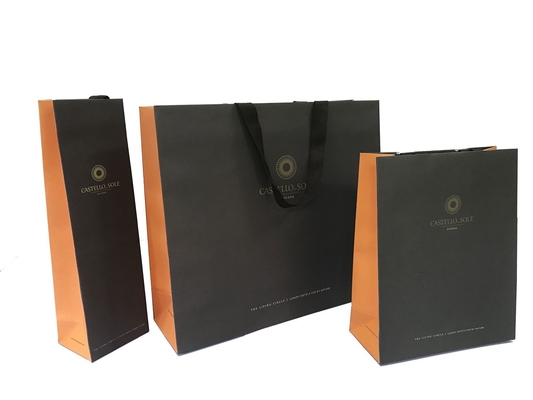 Good price El negro personalizó la impresión modificada para requisitos particulares hecha a mano del logotipo de la bolsa de papel de la hoja en línea