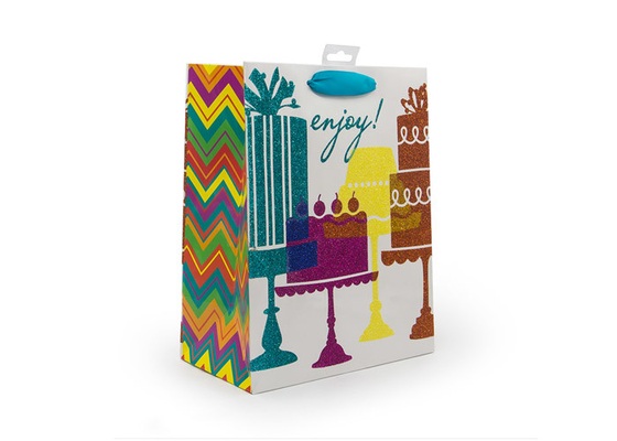 Good price bolsa de papel de regalo personalizada colorida bolsa de compras marca cinta Asas en línea
