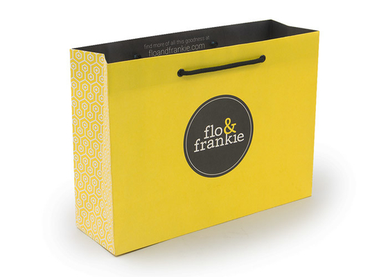 Good price El amarillo recicló las bolsas de papel impresas con servicio del OEM de la manija de la cuerda del logotipo en línea