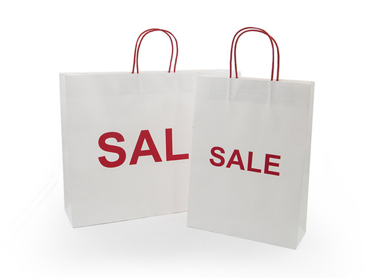 Good price Bolso de compras de encargo blanco de la impresión de la bolsa de papel de Kraft del amigo de Eco con las manijas en línea