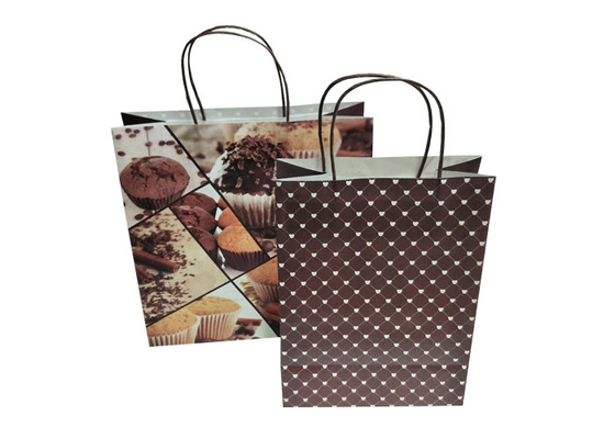 Good price Los bolsos de empaquetado de la panadería elegante se llevan las manijas torcidas del acondicionamiento de los alimentos en línea
