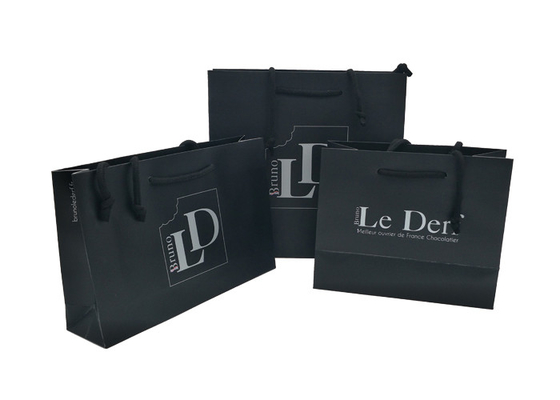 Good price Bolsas de papel personalizadas sostenibles negras, bolsos de compras de papel con las manijas en línea
