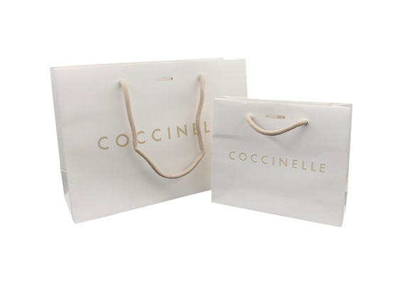 Good price El blanco personalizó las bolsas de papel/los bolsos de compras de encargo que grababan en relieve el logotipo en línea