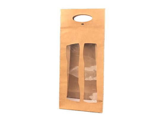 Good price Caja de regalo del vino de Brown que empaqueta, caja de regalo del vino de 2 botellas con la ventana clara en línea