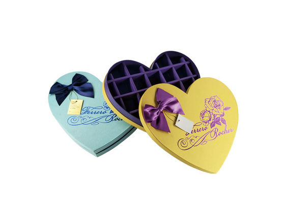 Good price Estilo dulce divertido del chocolate de presentación de las cajas de la caja en forma de corazón amarilla del chocolate en línea